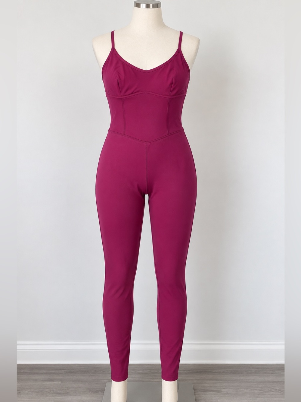 JoyLab Burgundy Sleeveless Jumpsuit Size M